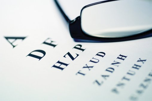 Eye chart and eye exam at Performance Eyecare